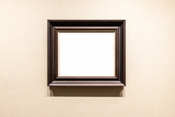 single blank classic picture frame on wall