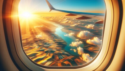 Fototapeta premium view from plane window