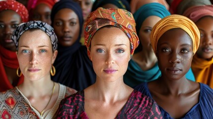 A group of women from various backgrounds. The beauty of diversity. - obrazy, fototapety, plakaty