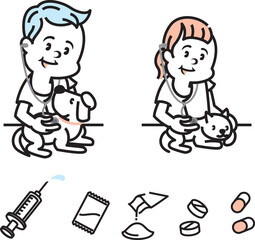 animal hospital illustration