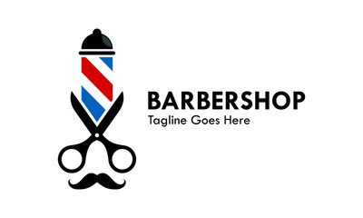 Barbershop design logo template illustration