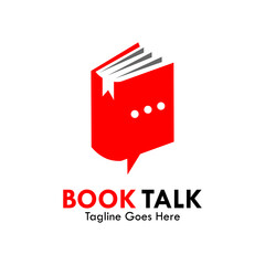 Book talk logo template illustration