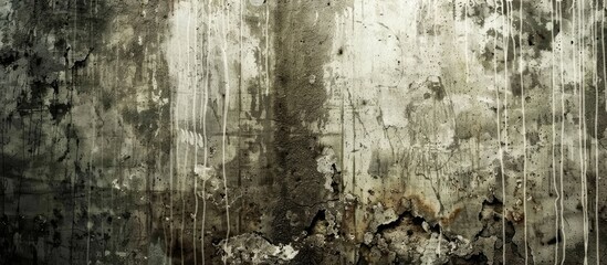A close up of a weathered wood wall with various stains resembling a natural landscape with terrestrial plants and grass formations in a monochrome forest setting