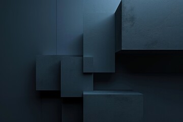 Abstract Geometric Shapes in Blue Tones