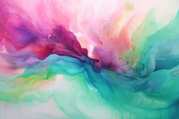 Abstract Colorful Ink Explosion