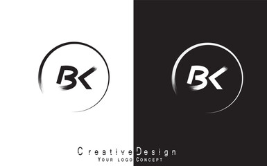 BK letter logo design template vector