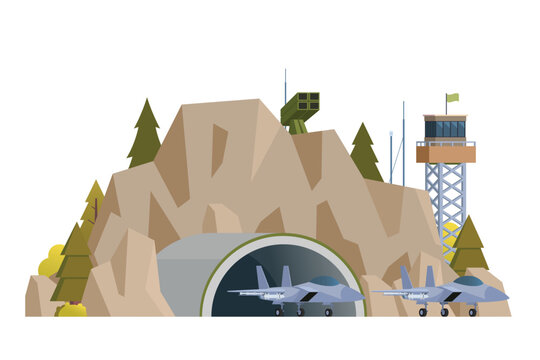 recommend clip art: Vector military base building and vehicle or infographic elements military base buildings for city illustration