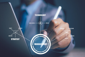 Businessman Management technology Digital Marketing Creative Process Business.