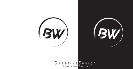 BW letter logo design template vector