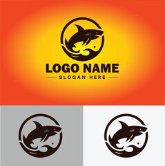 Shark logo vector art icon graphics for company brand business icon shark logo template