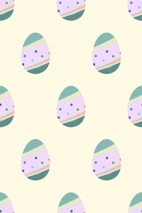 Easter Celebration Seamless Egg Pattern with Colorful Floral Designs