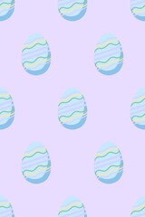 Cloudy Easter Sky Seamless Pattern with Eggs, Flowers, and Sunny Delight – Vibrant Vector Illustration for Holiday Celebration and Spring Season Decorating