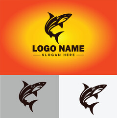 Shark logo vector art icon graphics for company brand business icon shark logo template