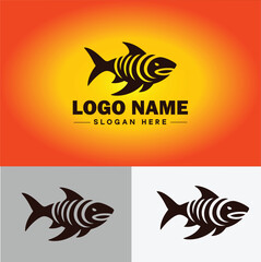 Shark logo vector art icon graphics for company brand business icon shark logo template