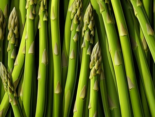 Fototapeta premium Fresh Raw Asparagus Background. Generative AI