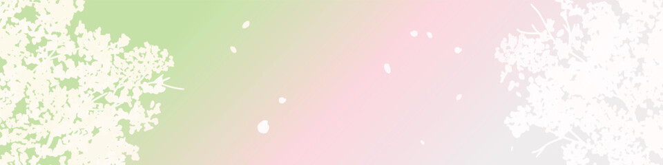 春の桜の木背景。綺麗なグラデーションカラーの桜背景。桜のベクターイラスト。Spring cherry blossom tree background. Beautiful gradient color cherry blossom background. Vector illustration of cherry blossoms.
