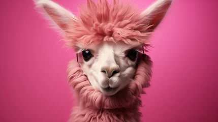 Deurstickers close up of a llama © qaiser