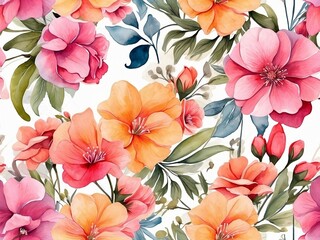 flowers with watercolor background.