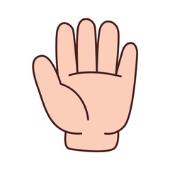 Five fingers. finger hand gesture. Attention symbol