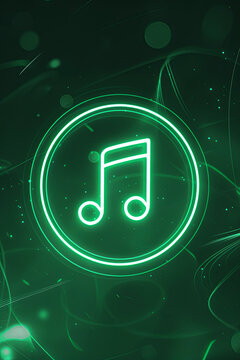 A green color music player icon