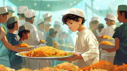 Savoring Eid al-Fitr: Enjoying a Festive Meal
