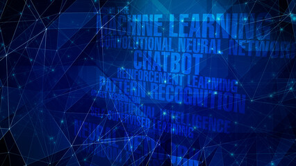 Algorithm for ai artificial intelligence texts abstract background using machine learning and neural networks