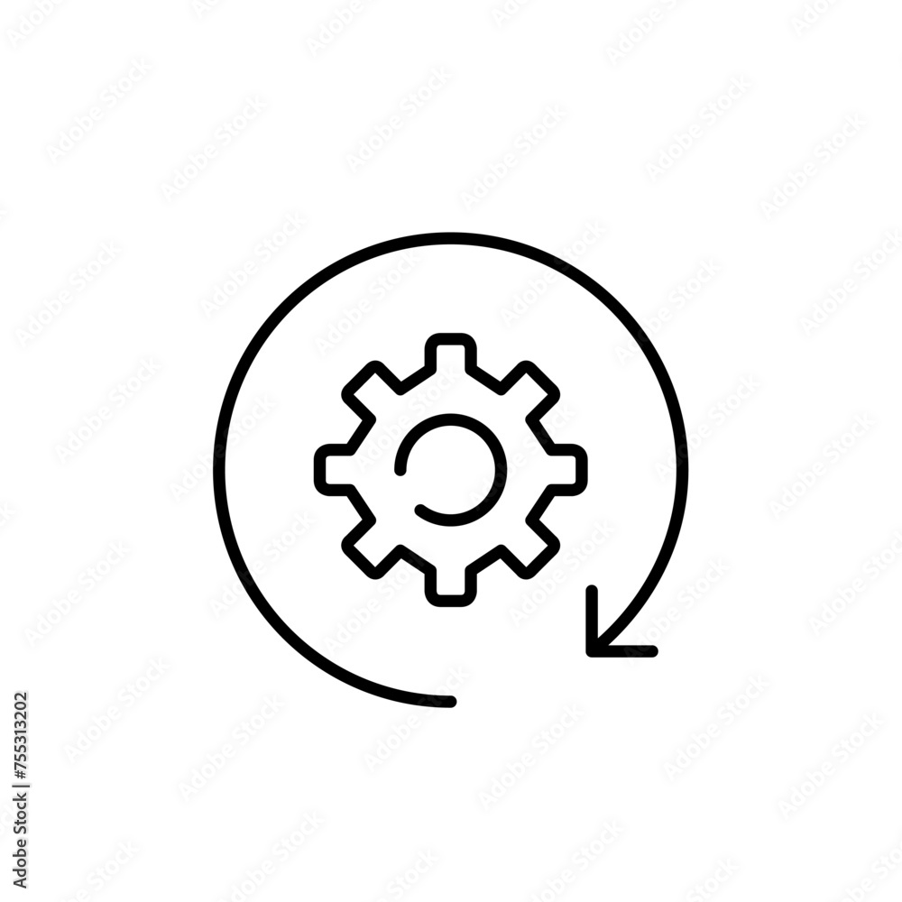 Poster refreshing app settings. continuous renewal. pixel perfect vector icon