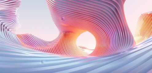 Abstract Pink and Blue Ribbons Artwork