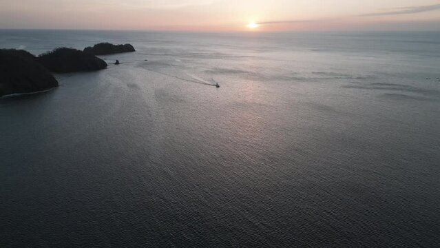 Aerial video over Playa El Jobo Costa Rica coastline