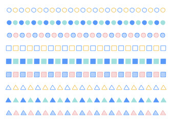 手書きの装飾模様、仕切りの装飾素材、デコレーションライン、散布ブラシ