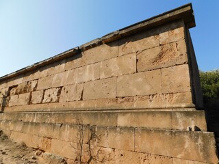 Burial enclosure in the ancient city of Rhamnous, in Attica, Greece