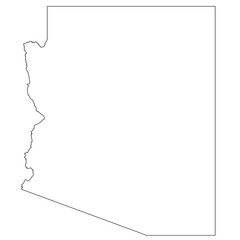 High detailed illustration map - outline Arizona State Map