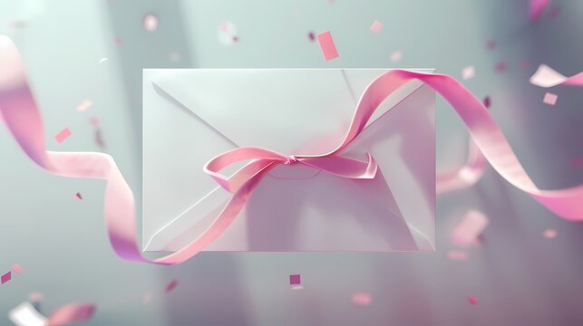 Valentine's Day envelope ribbon e-commerce main image product web page background