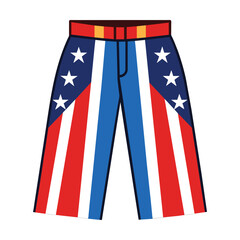 American short pant flat vector illustration