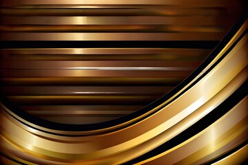 Vector golden brown abstract background with waves and stripes. Generative AI