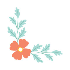 Floral decorative border, frame and corner with plant flower