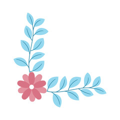 Floral decorative border, frame and corner with plant flower