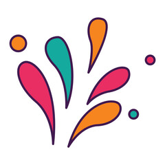 Doodle colorful festival element icon