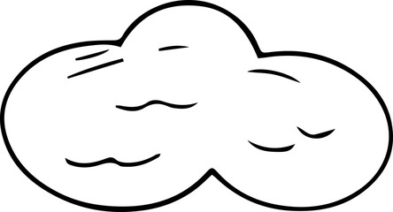 Hand drawn cloud illustration on transparent background.