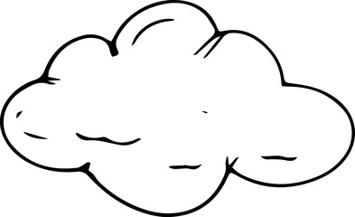 Hand drawn cloud illustration on transparent background.