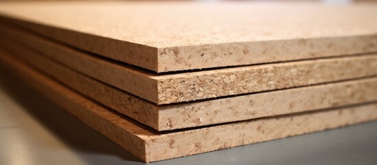 A stack of light-colored plywood boards is neatly arranged on top of a sturdy table. The boards are smooth and ready for use in construction or DIY projects.