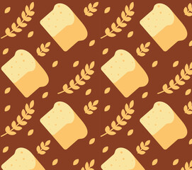 Baking and dessert in trendy geometric style - seamless pattern with icons related to bakery, cafe, cupcakes and logo design templates