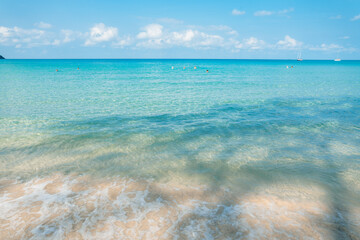 Fototapeta na wymiar Sea,The water is very clear at the beach on the island
