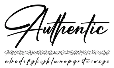 Fotobehang Best Alphabet Signatures Handdraw Brush Script Logotype Font lettering handwritten © noor