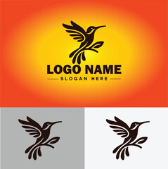 Obraz premium hummingbird logo vector art icon graphics for company brand business icon hummingbird logo template