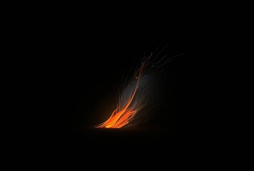 Generative AI image of a fire burns against a black background