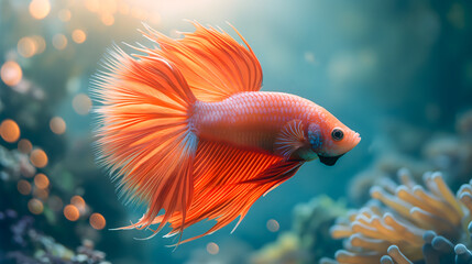 Beautiful fighting fish in the aquarium. Beautiful fish in the aquarium.