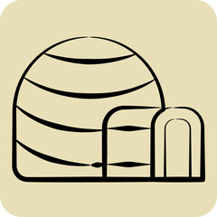 Icon Igloo. related to Alaska symbol. hand drawn style. simple design editable. simple illustration