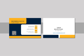 Fototapeta premium Business card ,Modern Business Card and Clean Business Card, Luxury business card design Template. landscape orientation, vertical layout, Elegant dark background, Vector illustration. 