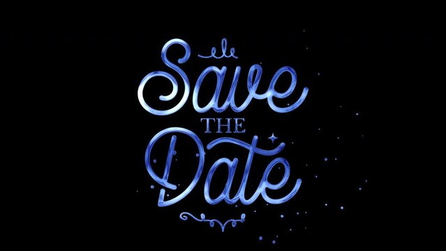 Blue Color Save The Date Text Animation